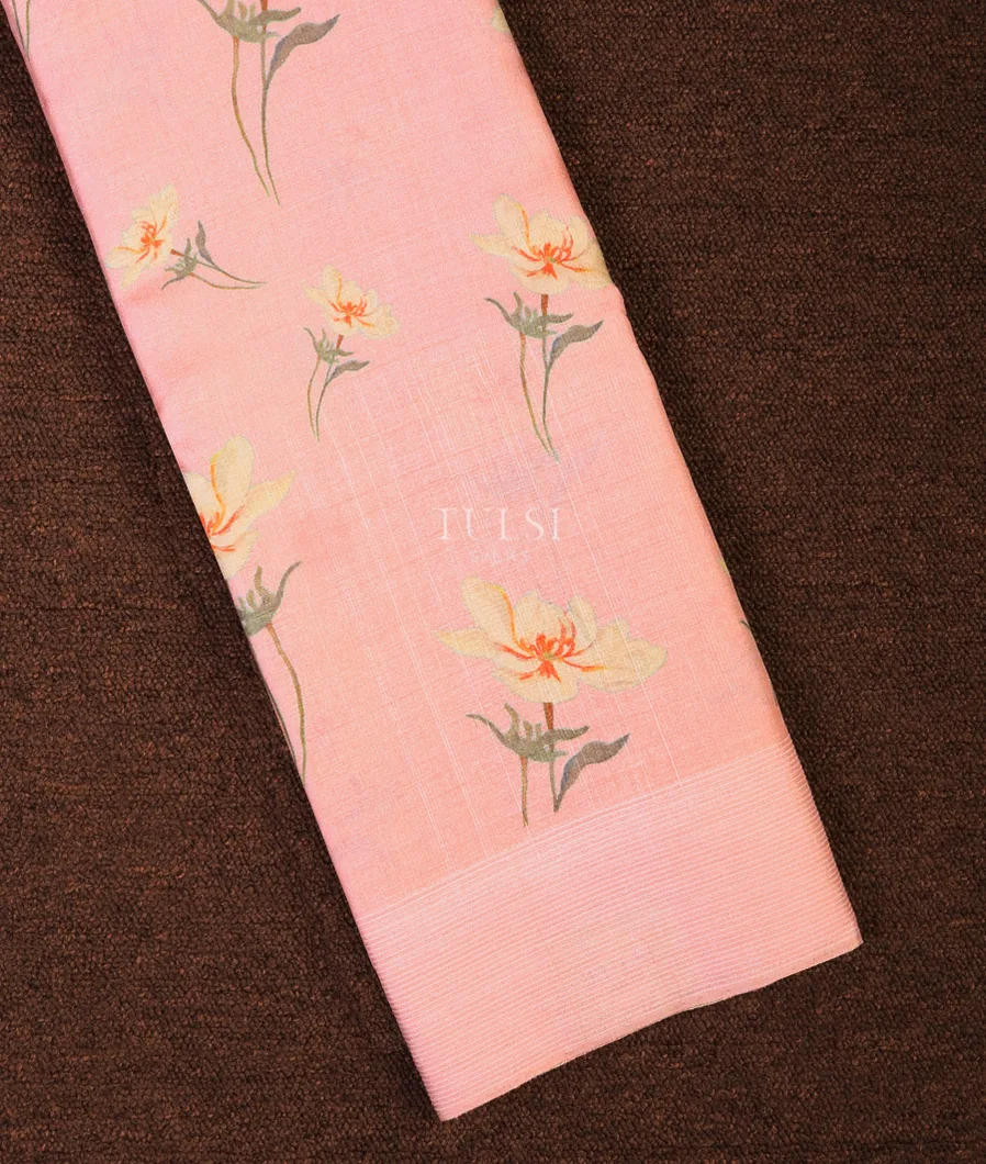 Pink Tussar Printed Saree T703265-image