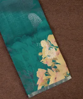Blue Tussar Printed Saree T709023-image