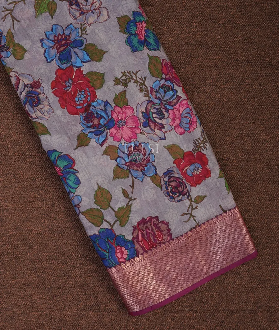 Grey Chaniya Silk Saree T683449-image