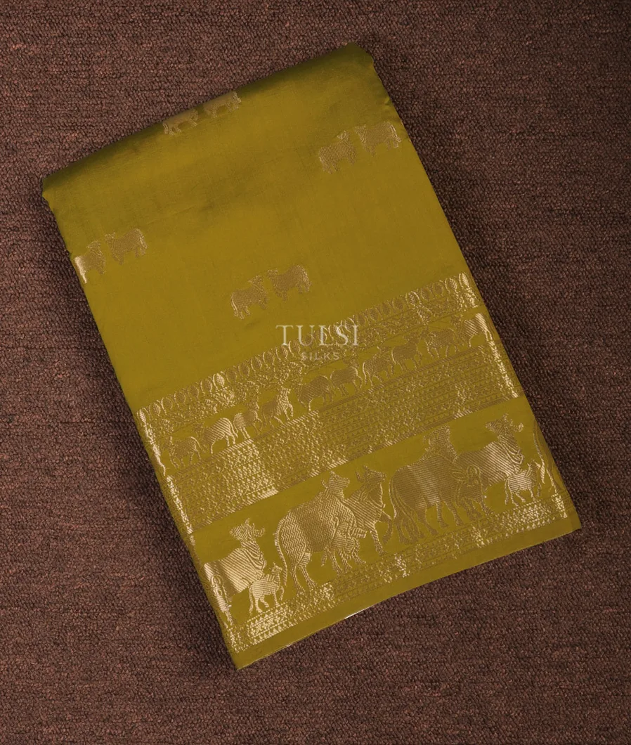 Green Chaniya Silk Saree T695434-image