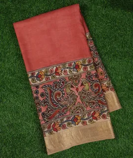 salmon-pink-kanjivaram-kalamkari-handpainted-saree-t679397-t679397-a