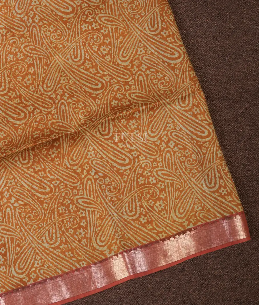 Yellow Tussar Printed Saree T705473-image