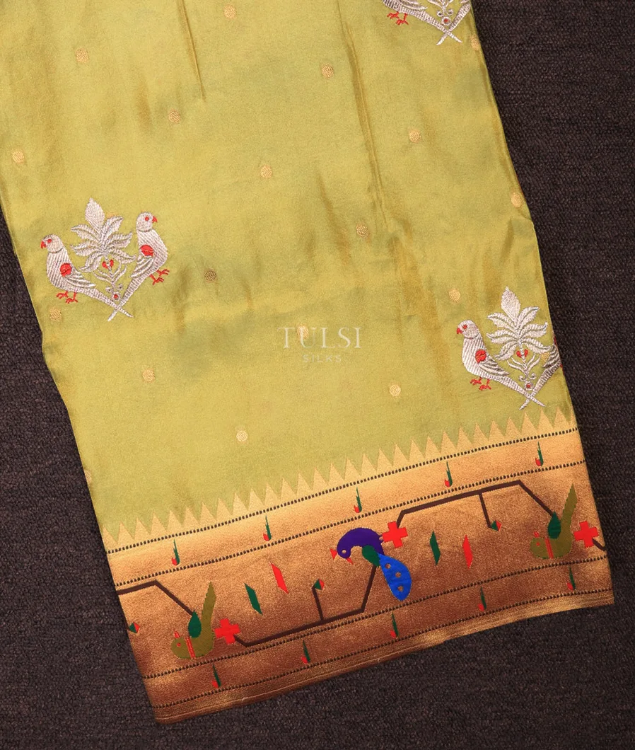 Light Green Art Silk Paithani T708437-image