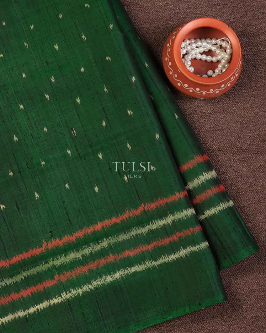 Bottle Green Patola Silk Saree T706452-image