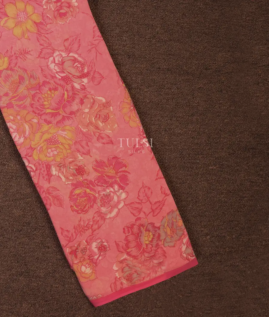 Pink Georgette Silk Saree T689866-image