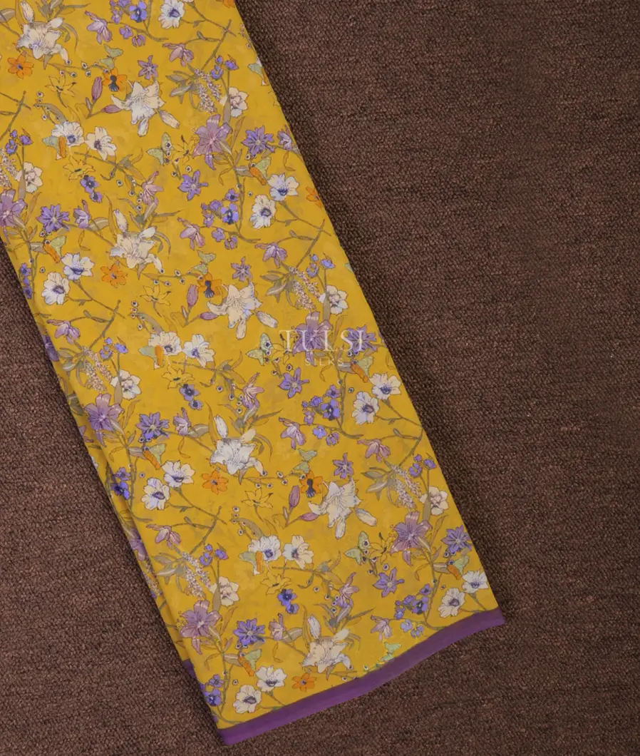 Yellow Georgette Silk Saree T689877-image