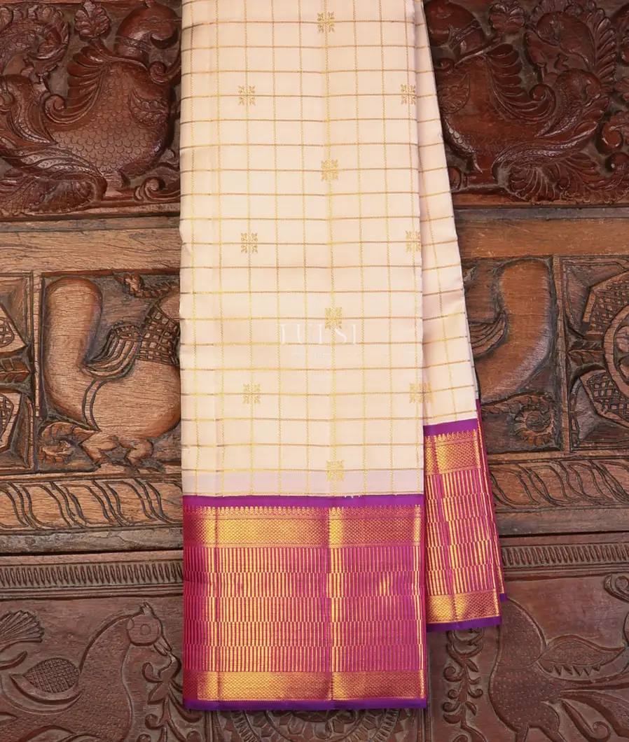 Off-White Kanjivaram Silk Saree T712552-image