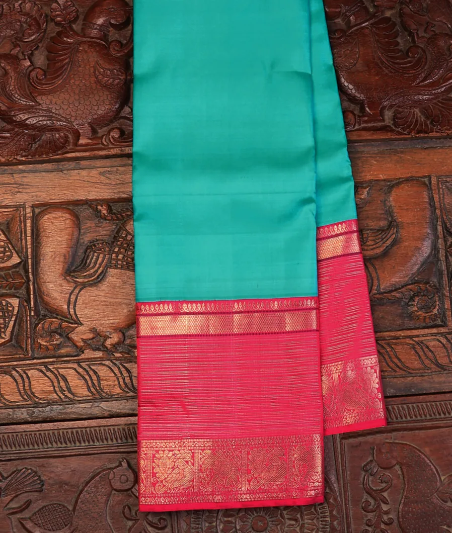 Bluish Green Kanjivaram Silk Saree T712522-image