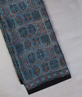 Multicolour Ajrakh Printed Modal Silk Saree T691723-image