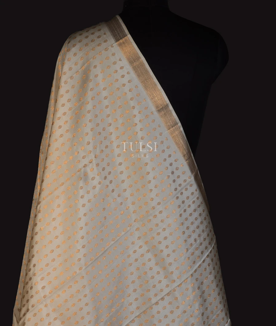 Off-White Kanjivaram Silk Dupatta T306400-1-image