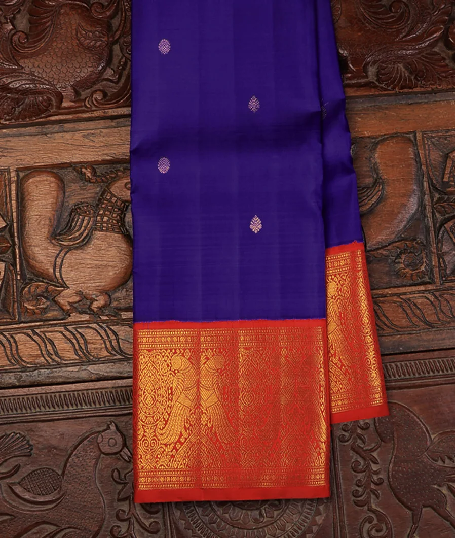 Bluish Purple Kanjivaram Silk Saree T712474-image