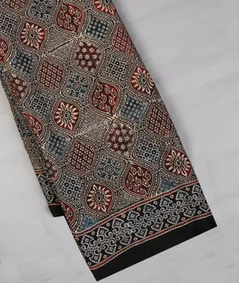 Multicolour Ajrakh Printed Modal Silk Saree T711055-image