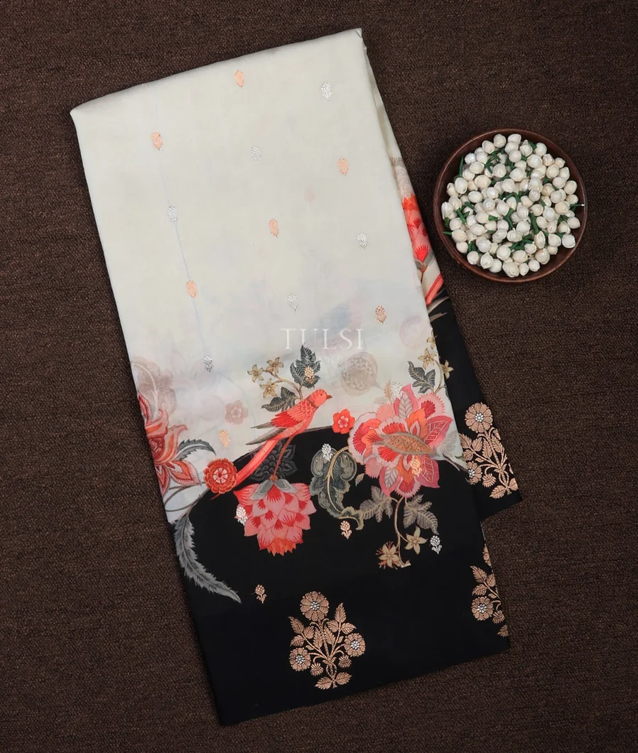 Off-White Banaras Silk Saree  T713201-image