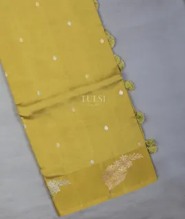 Yellowish Green Banaras Silk Saree T700021-image