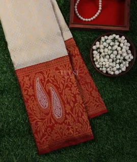 Off-White Kanjivaram Silk Saree T714140-image