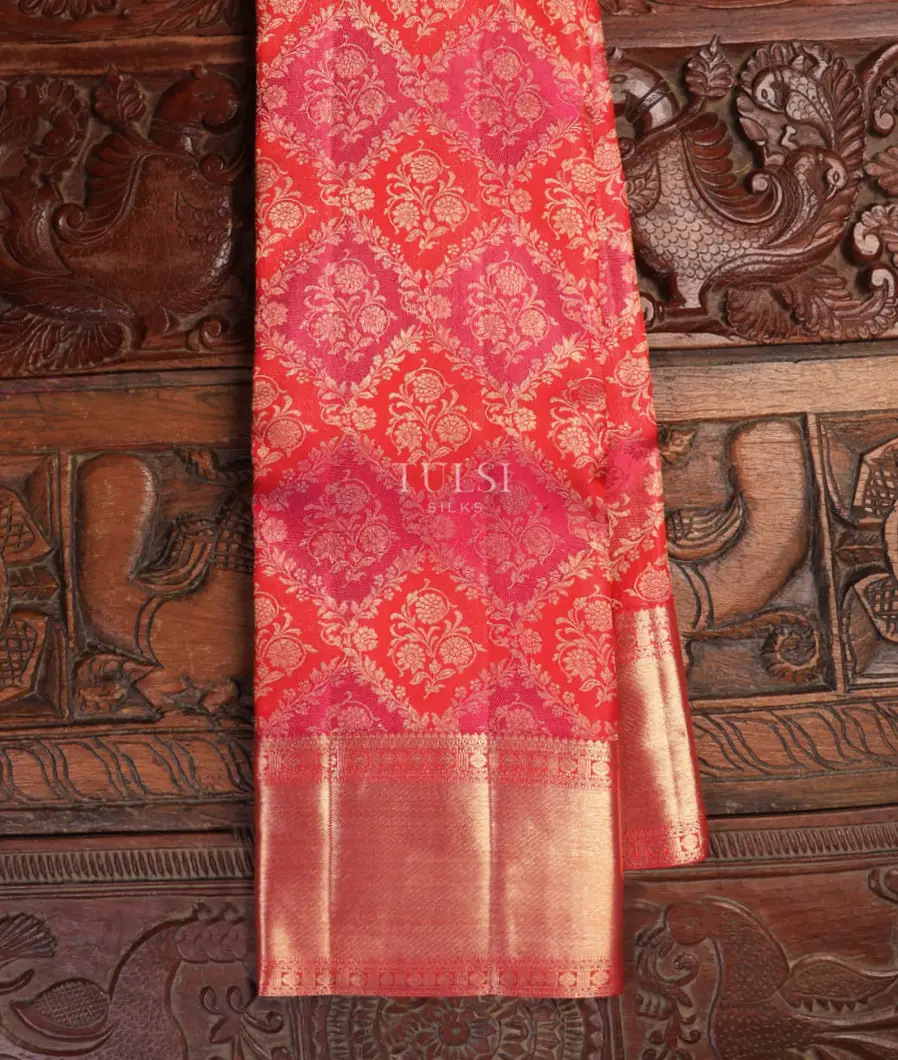Pink and Red Kanjivaram Silk Saree T703455-image