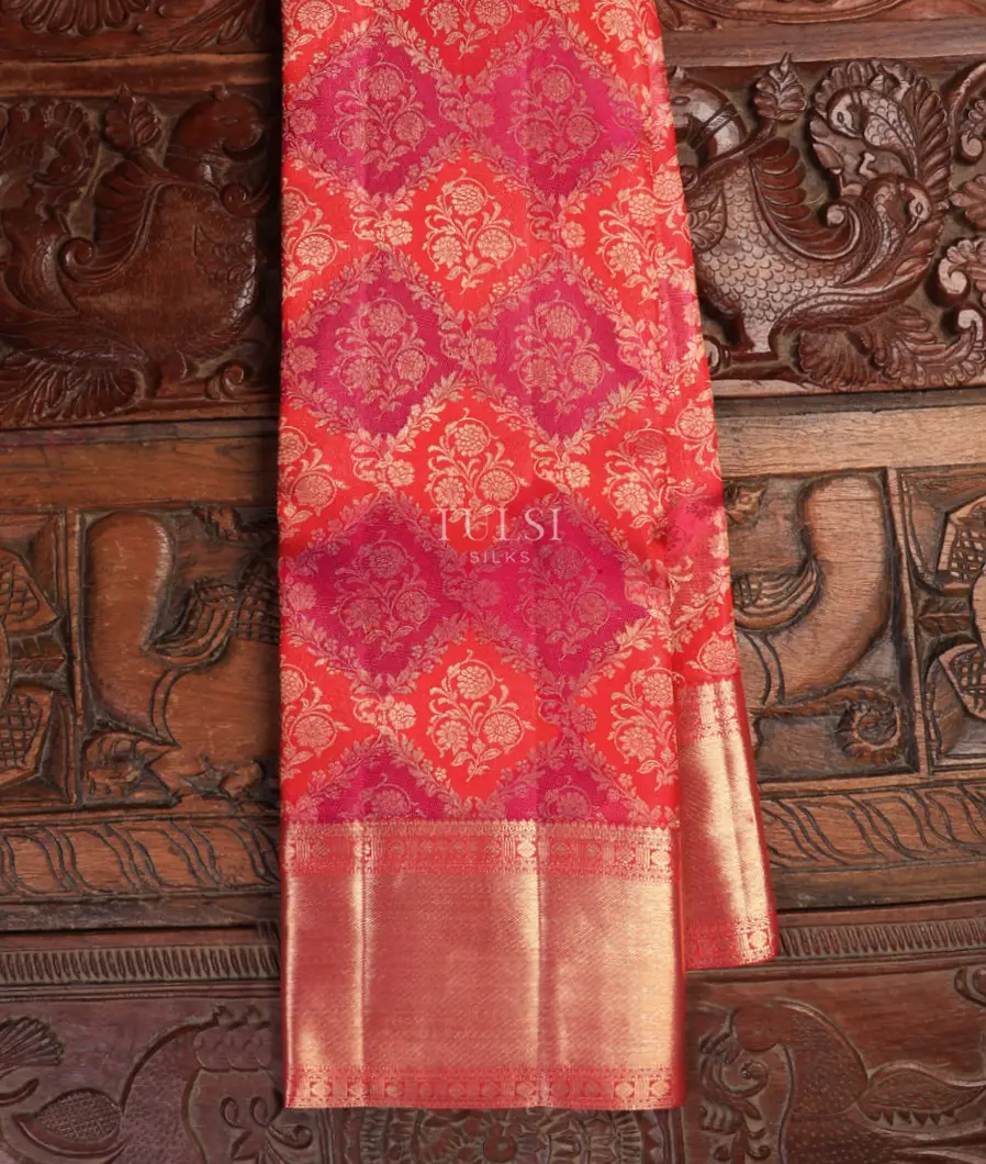 Pink and Red Kanjivaram Silk Saree T703455-image