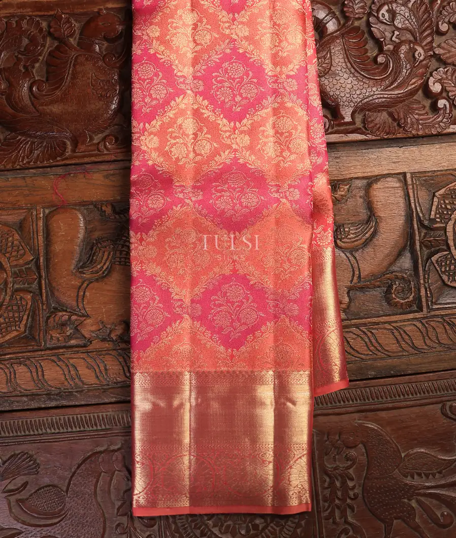 Pink and Coral Pink Kanjivaram Silk Saree T713235-image