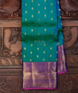 Greenish Blue Soft Silk Saree T710166-image