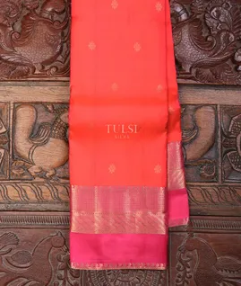 Orangish Pink Soft Silk Saree T699640-image