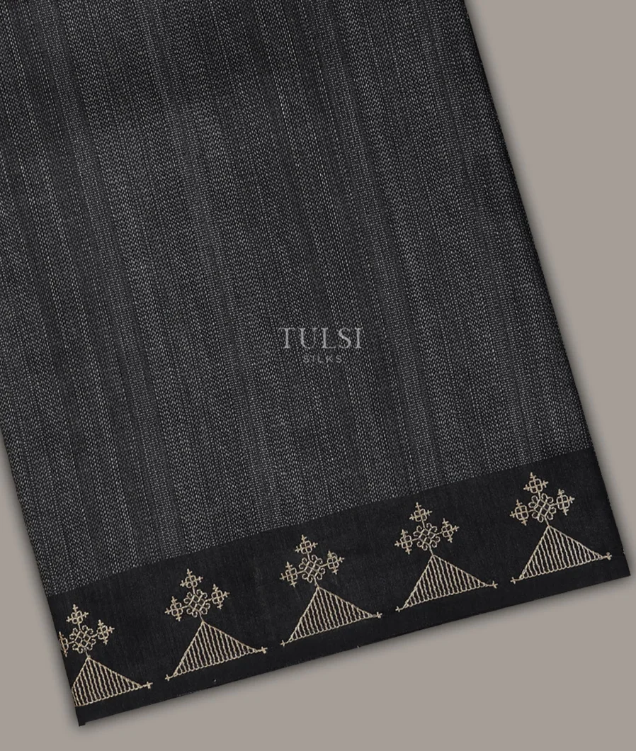 Black Soft Tussar Printed Saree T705882-image