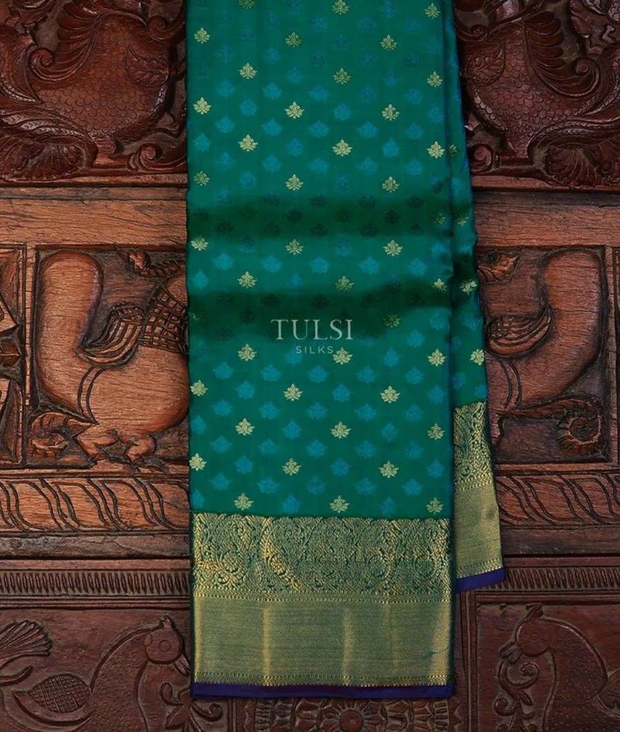 Bluish Green Soft Silk Saree T710082-image