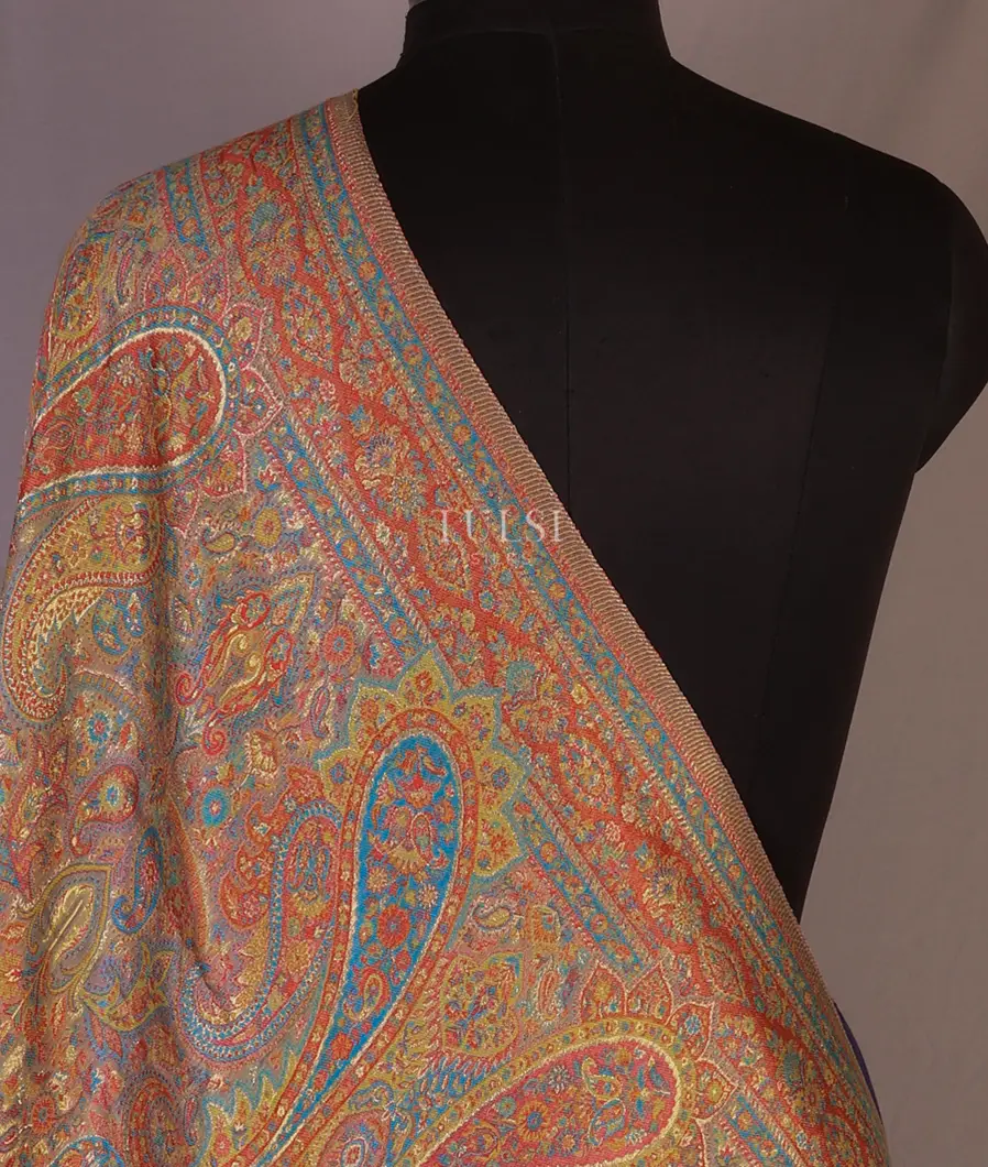 Grey Kashmir Kani Silk Dupatta T662097-image