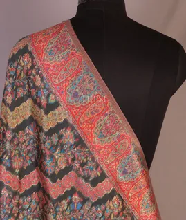 Grey Kashmir Kani Silk Dupatta T662137-1-image