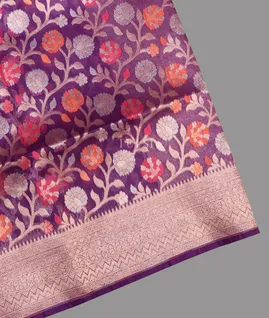 Purple Banaras Organza Saree T714787-image