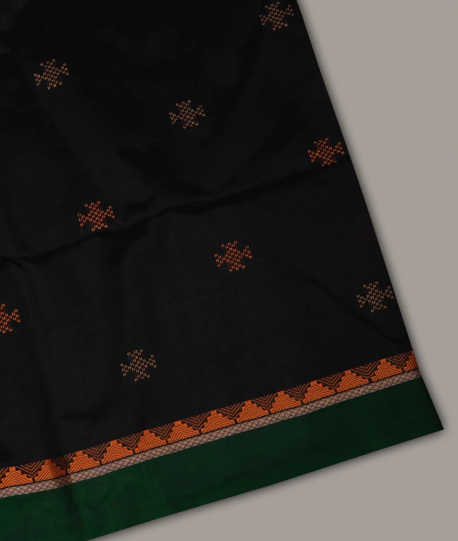 Black Silk Cotton Saree T715345-image