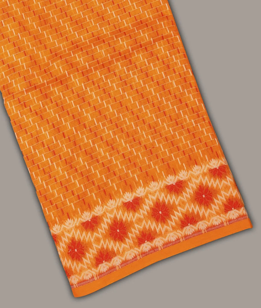 Yellow Dhakai Cotton Saree T707259-image