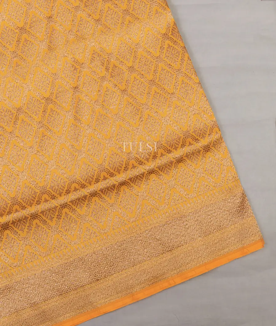 Yellow Banaras Silk Saree T708100-image