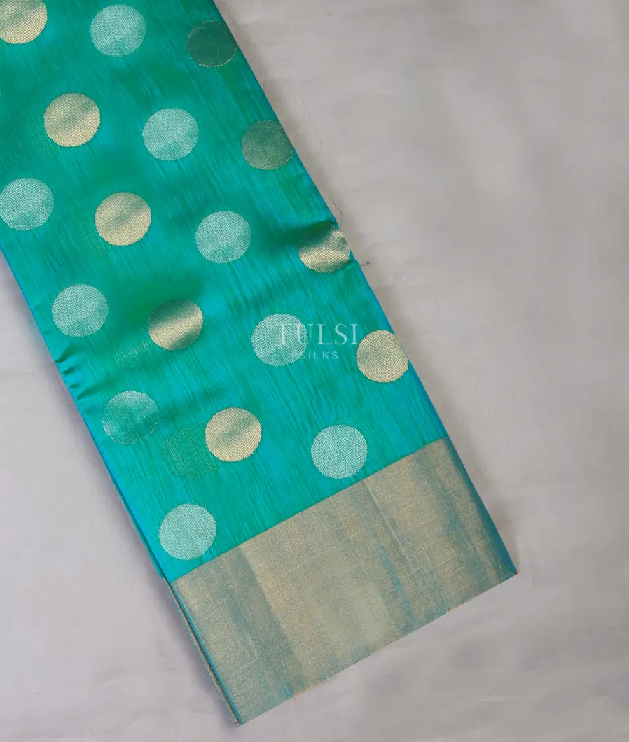 Greenish Blue Silk Cotton Saree T715192-image