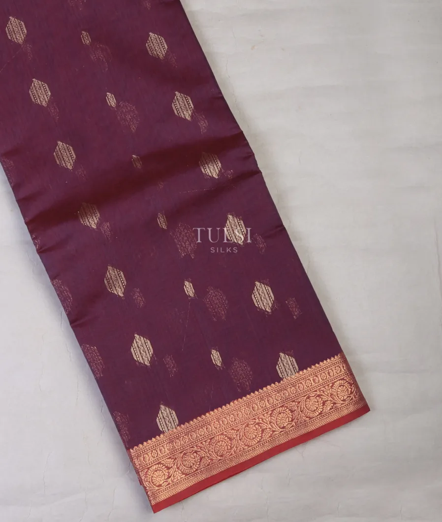 Purple Silk Cotton Saree T715213-image