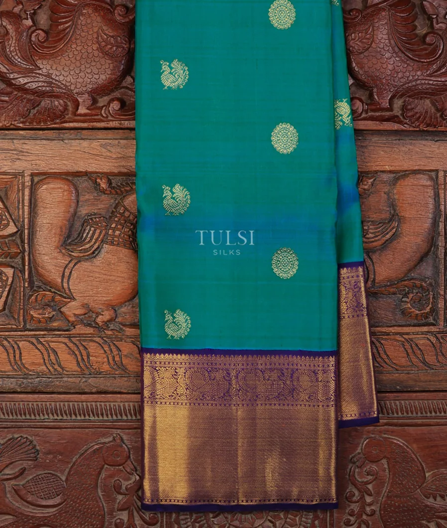 Greenish Blue Kanjivaram Silk Saree T715877-image