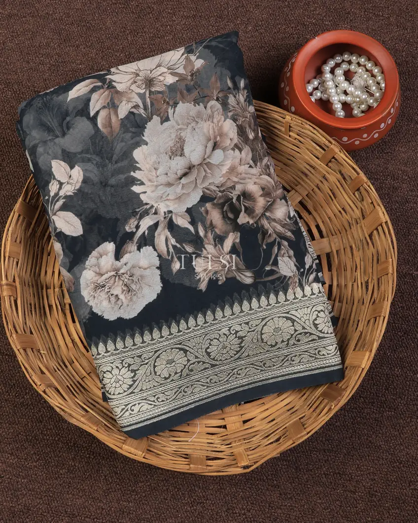 Blue Georgette Silk Saree T713688-image