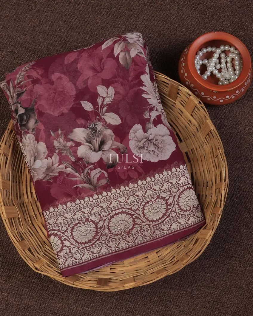 Purple Georgette Silk Saree T713689-image