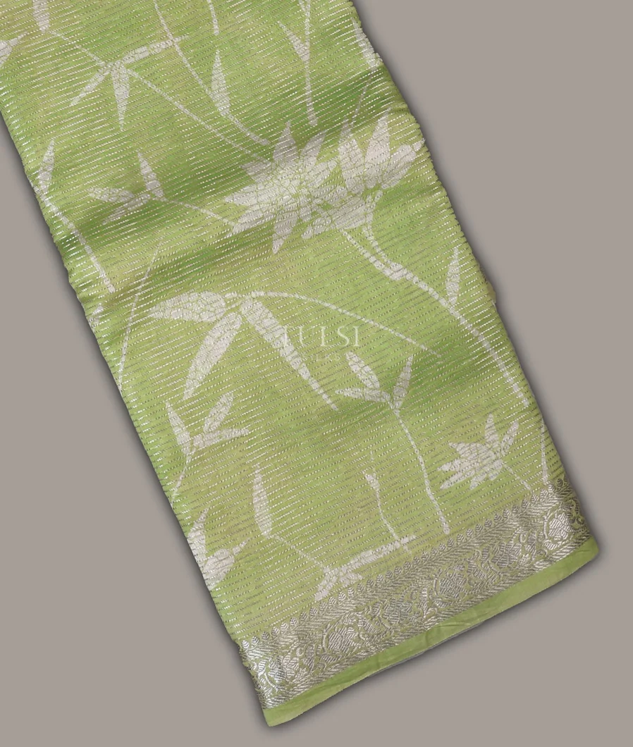 Light Green Soft Printed Cotton Saree T713038-image