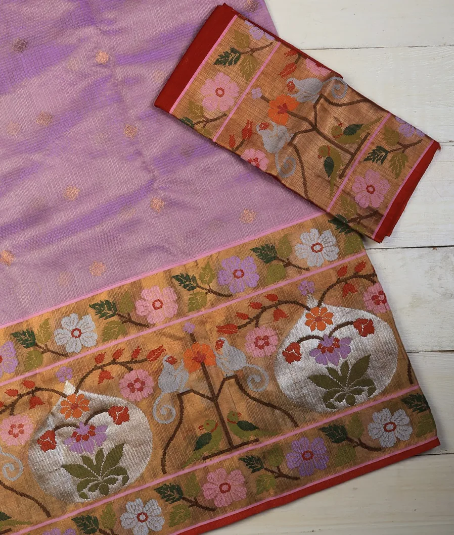 Lavender Zari Kota Saree T714712-image