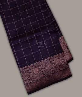 Purple Banaras Tussar Saree T704337-image
