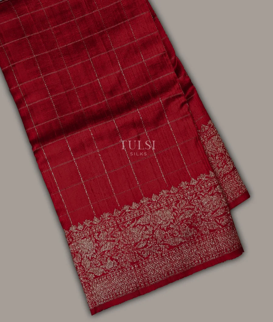 Maroon Banaras Tussar Saree T704330-image
