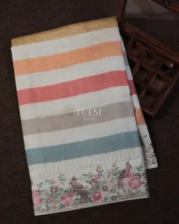 Multicolour Tussar Embroidery Saree T716388-image