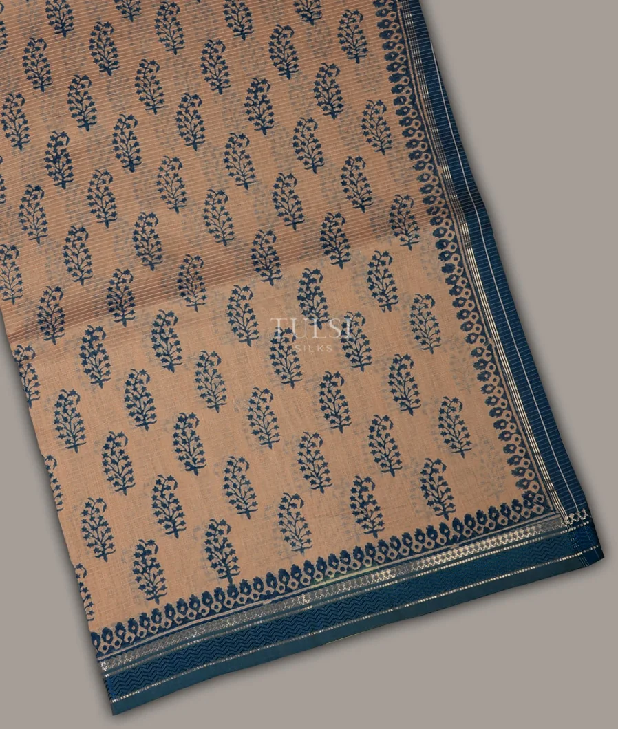 Beige Maheshwari Printed Cotton Saree T682066-image