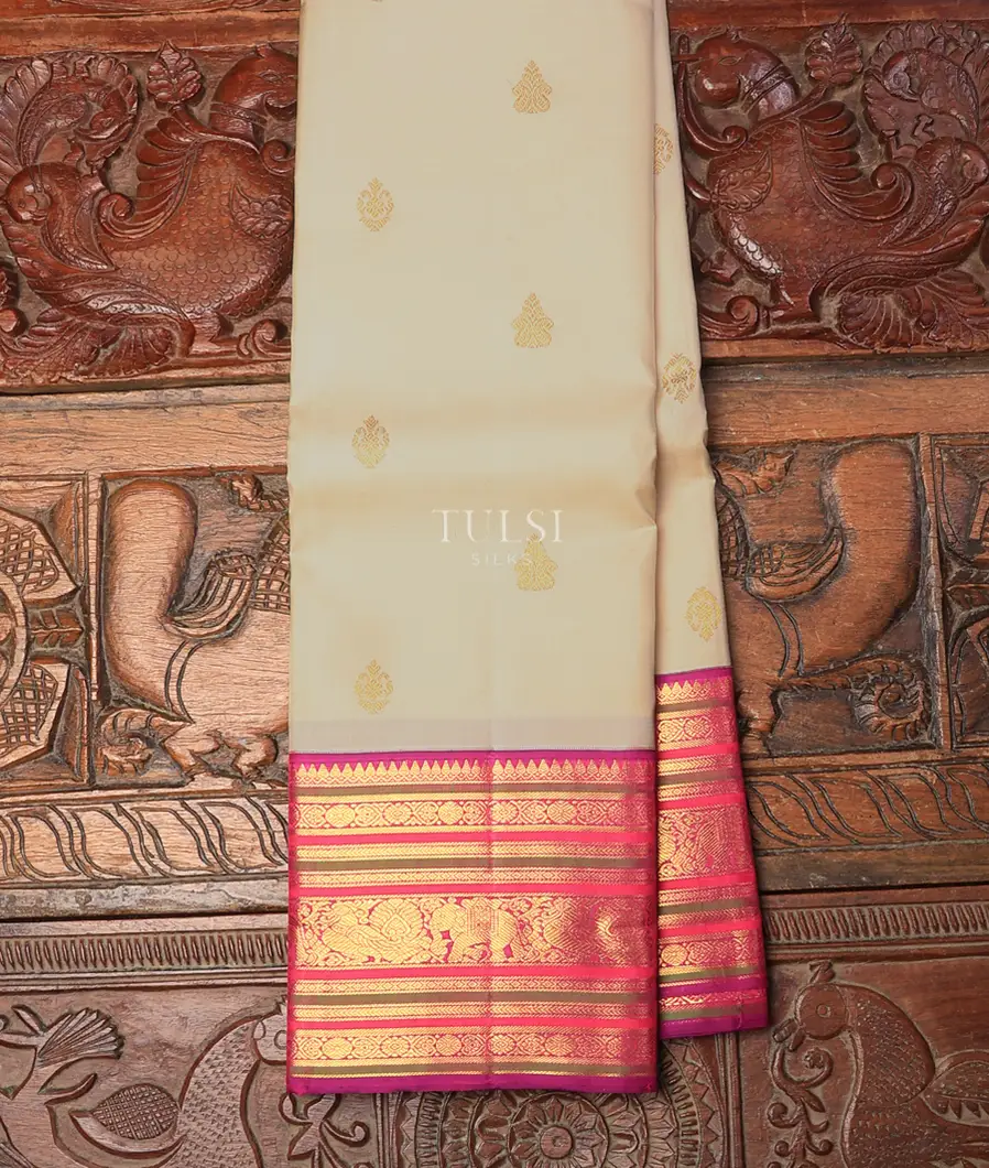 Off-White Kanjivaram Silk Saree T715928-image
