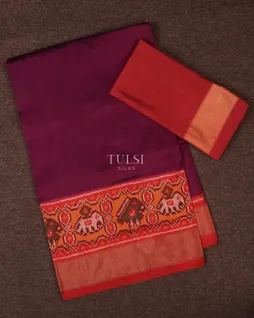 Purple Ikat Silk Saree T716739-image
