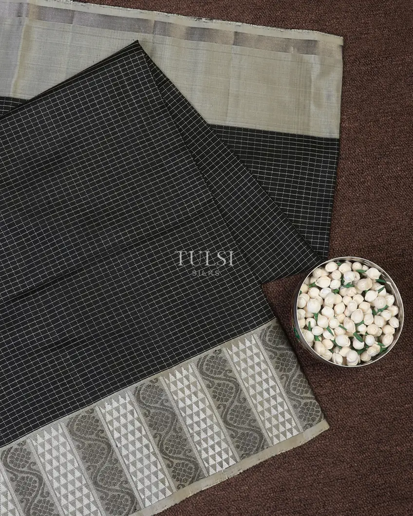 Black Soft Silk Saree T717736-image