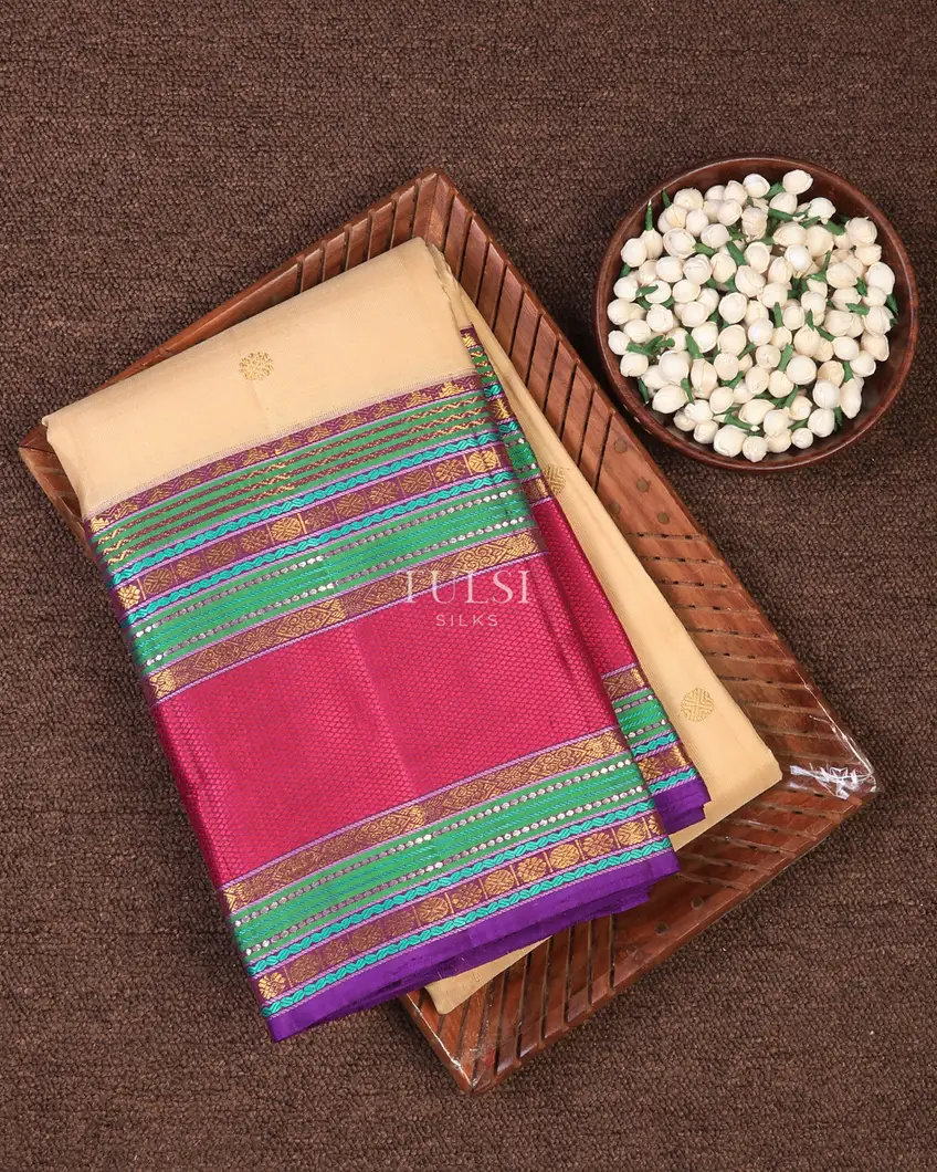 Beige Kanjivaram Silk Saree T704313-image