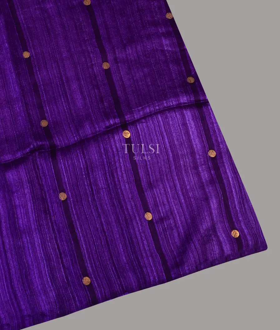 Purple Handwoven Tussar Saree T701805-image