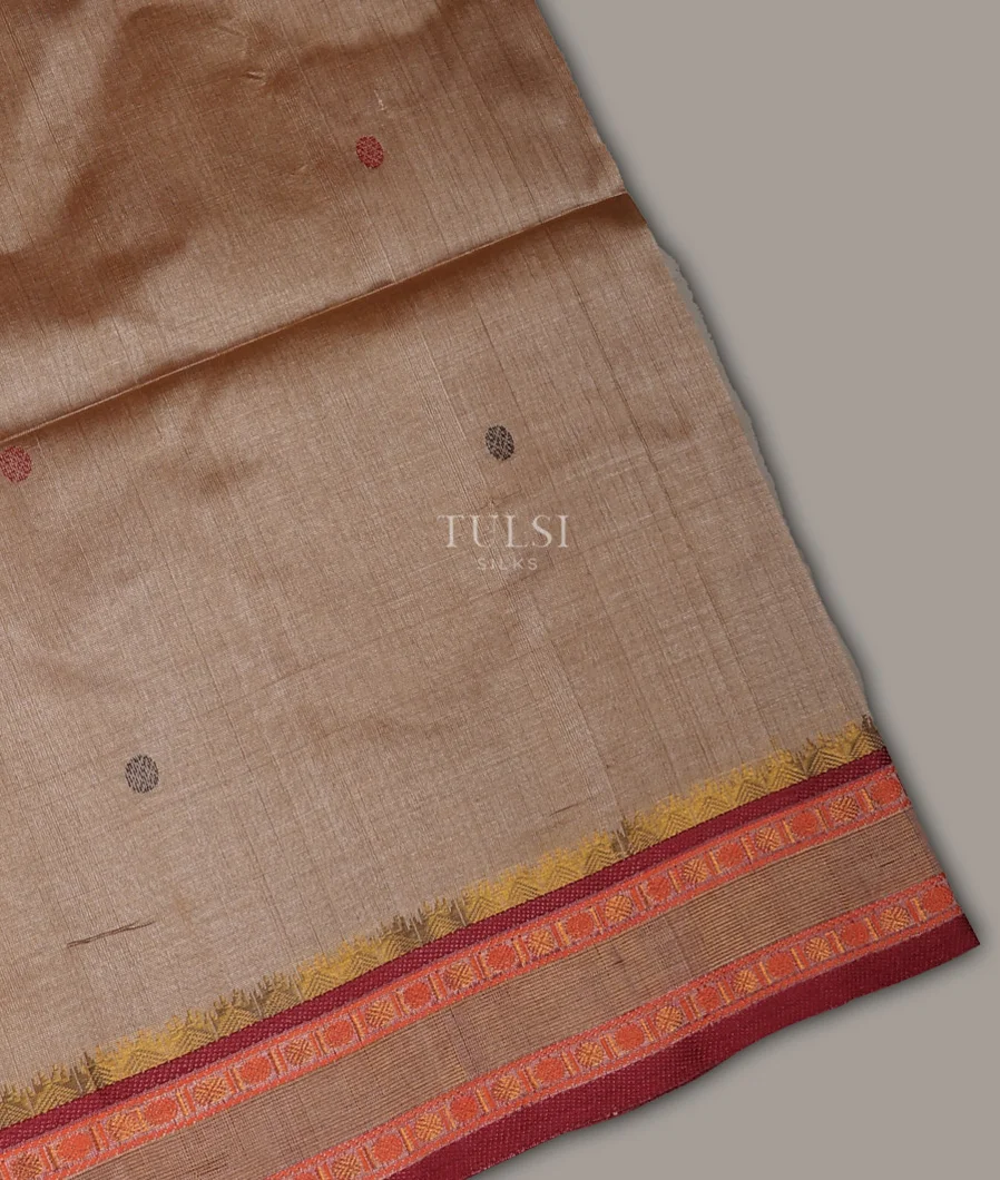 Dark Beige Silk Cotton Saree T715297-image