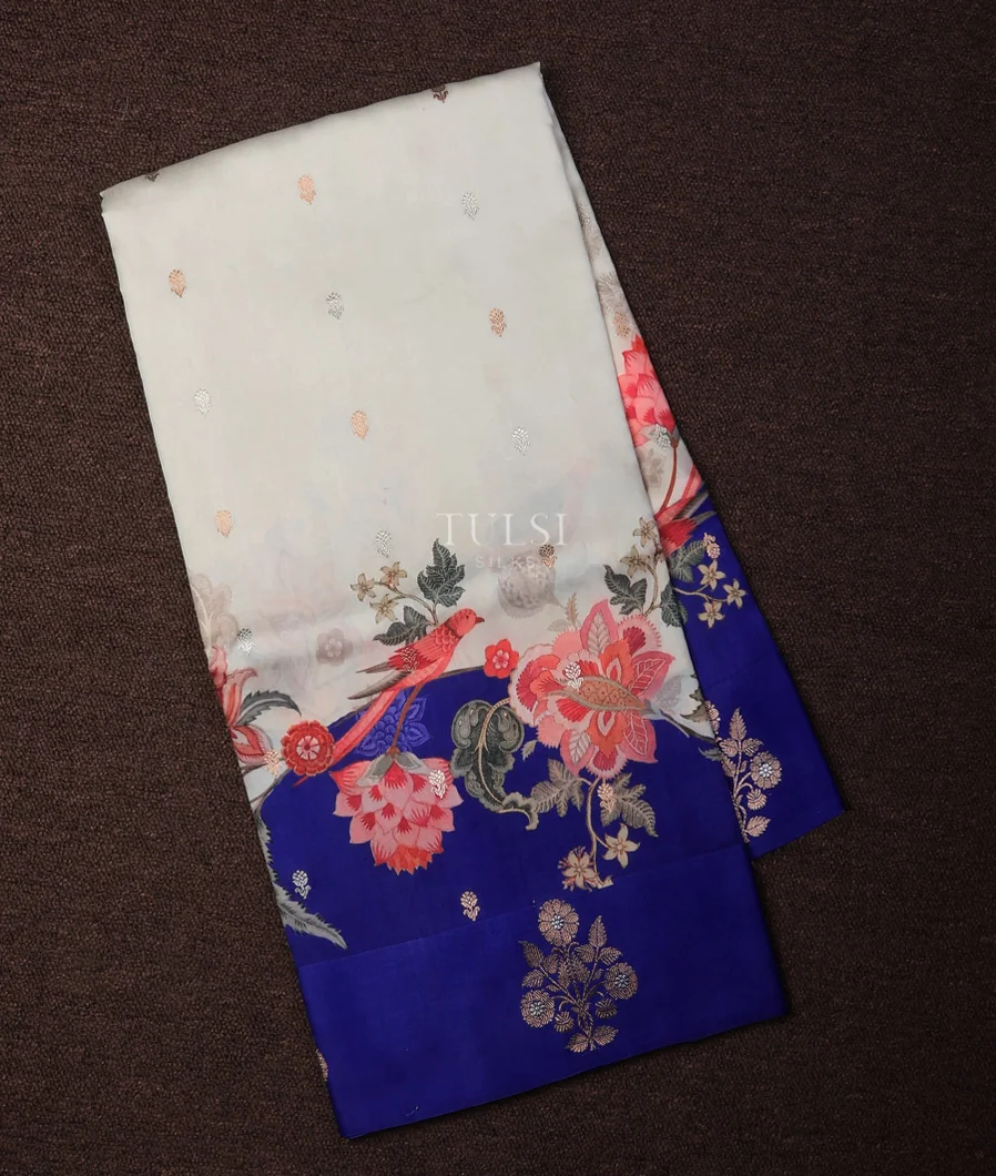 Off-White Banaras Silk Saree T713205-image